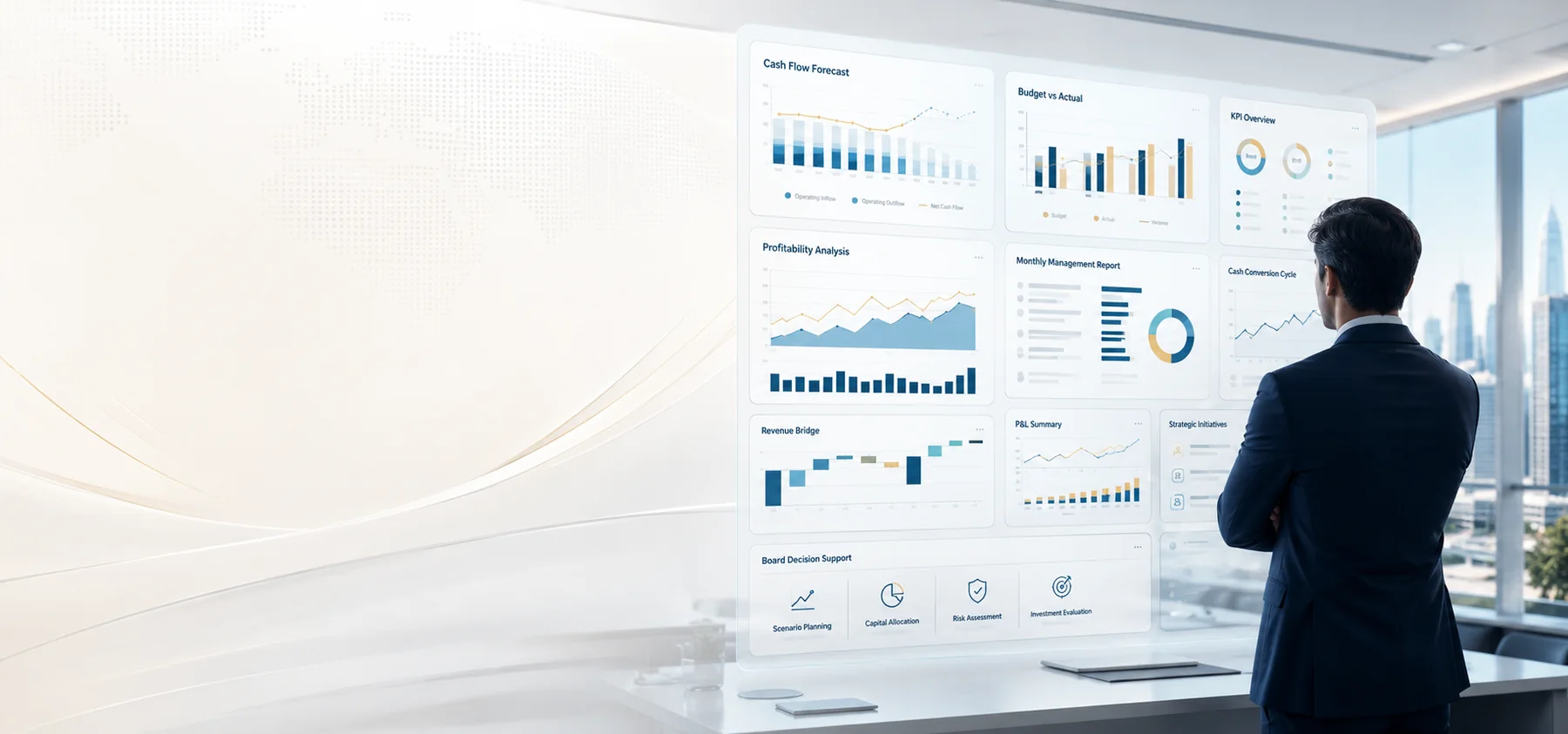 Fractional CFO financial dashboards and planning visuals
